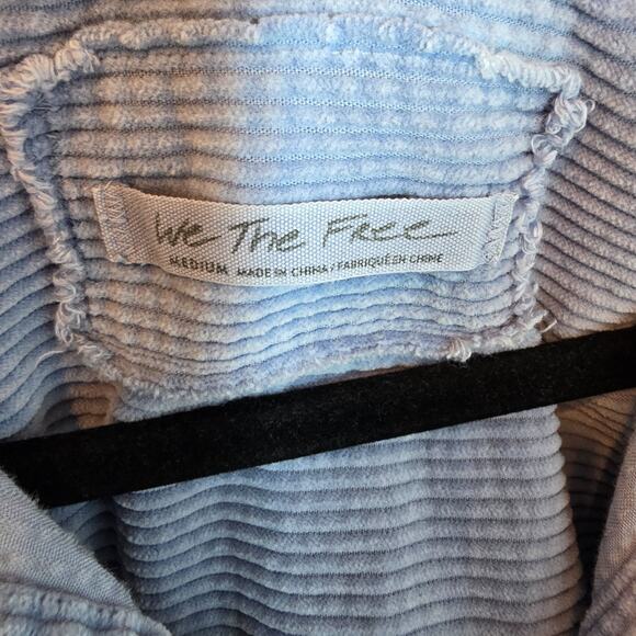 We the Free People Corduroy Jacket Size M Oversized Shacket Blue - Picture 9 of 9